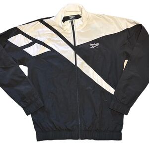 Reebok Men's Black and Cream Windbreaker
